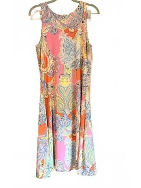 Lauren by Ralph Lauren Preppy Paisley Shift Dress Size Medium